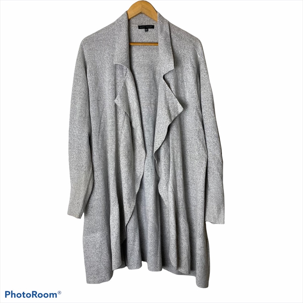 Napa Valley Open Front Long Knit Cardigan